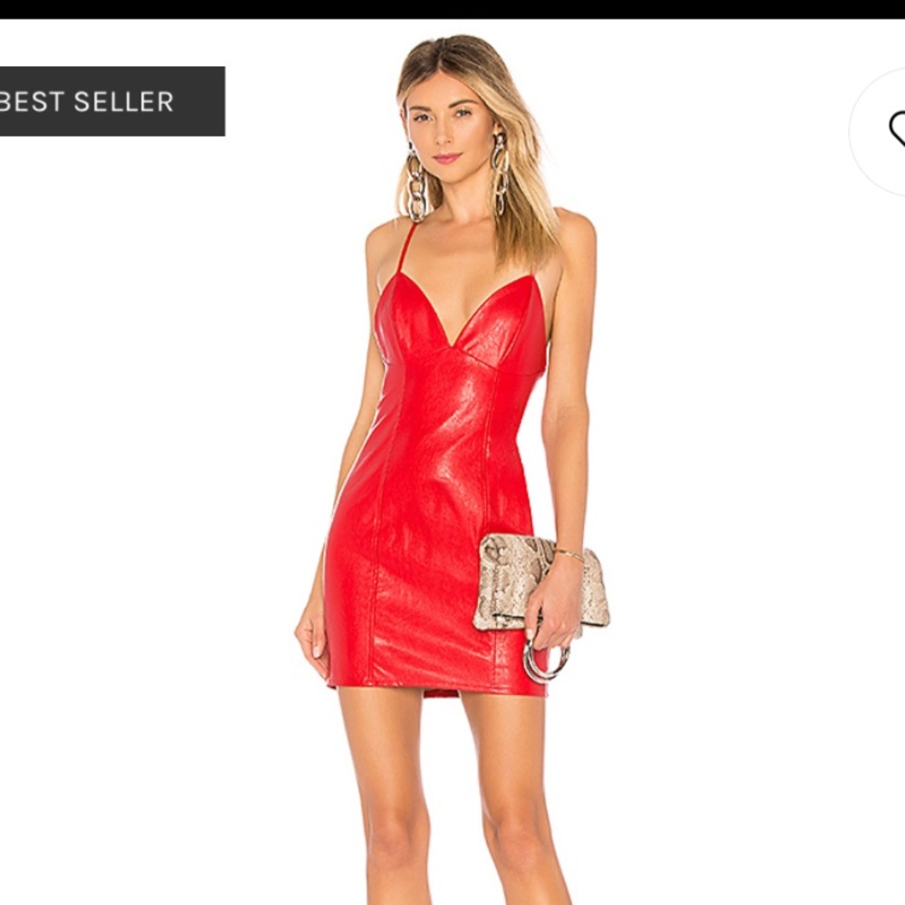 Red pleather dress